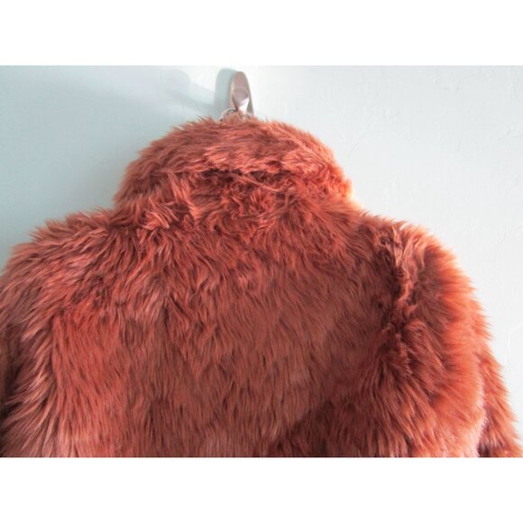 Abercrombie and Fitch XS Faux Fur Jacket In Rust Brown GUC - Picture 12 of 16